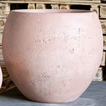 Orbello | Blushstone – 55cm Extra Large Concrete Sphere Planter – 82L Round Plant Pot