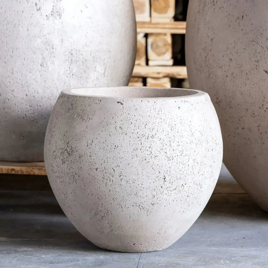 Orbello | Truffle –  35cm Medium Concrete Sphere Planter – 25L Round Plant Pot
