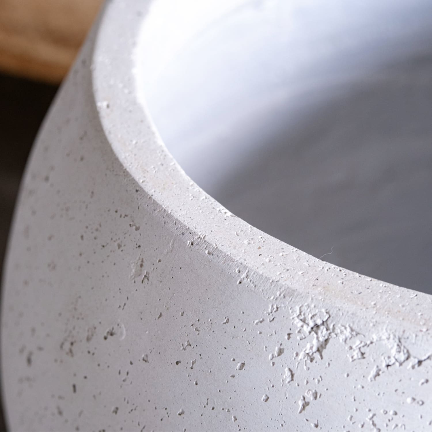 Orbello | White Mist – 70cm Extra Large Concrete Sphere Planter – 207L Round Plant Pot - Pots & Plants