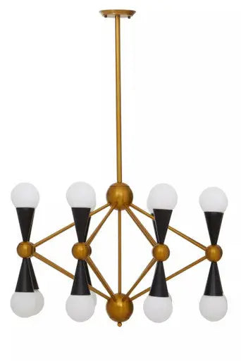 Orko Brass And Black 16 Bulb Statement Pendant Light