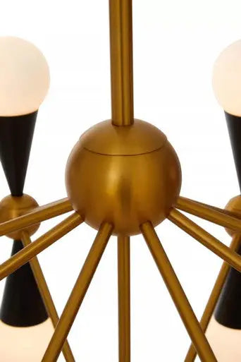 Orko Brass And Black 16 Bulb Statement Pendant Light