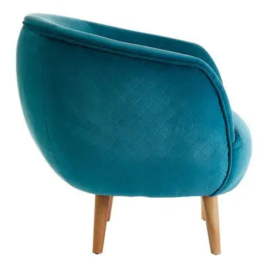Oscar Teal Fabric Lounge Chair with Curved Back
