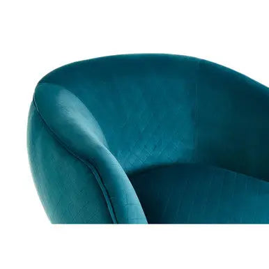 Oscar Teal Fabric Lounge Chair with Curved Back
