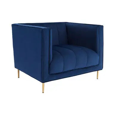 Otylia Deep Blue Velvet Club Style Armchair