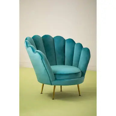 Ovala Blue Scalloped Chair