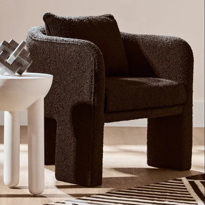Ozzero Black Boucle Curved Armchair