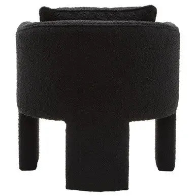 Ozzero Black Boucle Curved Armchair with Matching Cushion