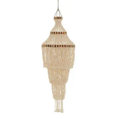 Palu Natural White and Amber Shell Large Pendant Shade