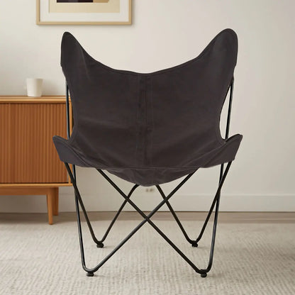 Papillon Black Canvas Butterfly Chair