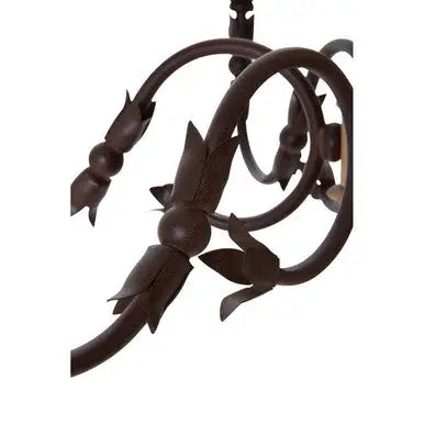Paulette Wood and Metal 6 Arm Chandelier