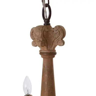Paxton 5 Arm Oak Wood Chandelier