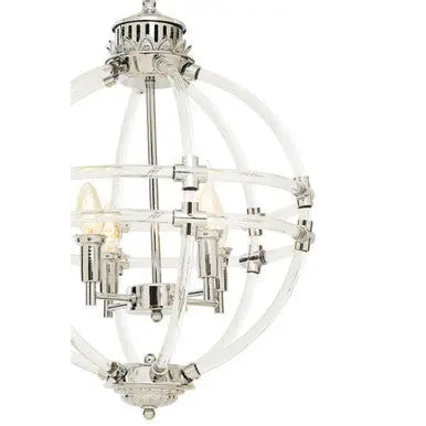 Pendant Light in Clear Acrylic and Chrome Finish | Karlo