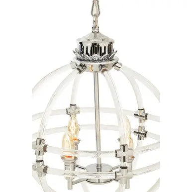 Pendant Light in Clear Acrylic and Chrome Finish | Karlo