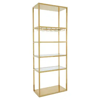 Piermount Gold Bar Shelf Unit With Glass Rack