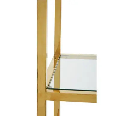 Piermount Gold Bar Shelf Unit With Glass Rack