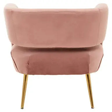 Pink Velvet Curved Accent Chair | Larissa