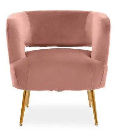Pink Velvet Curved Accent Chair | Larissa