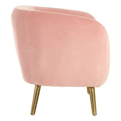 Pink Velvet Round Armchair | Louxor