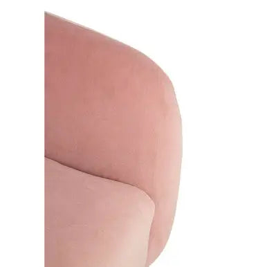 Pink Velvet Round Armchair | Louxor