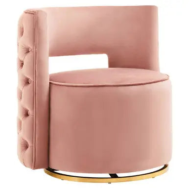 Pink Velvet Swivel Chair | Yasmeen