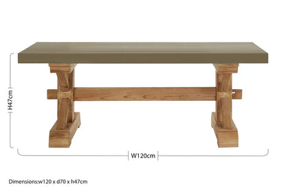 Pompeii Natural and Grey Finish Wooden Coffee Table