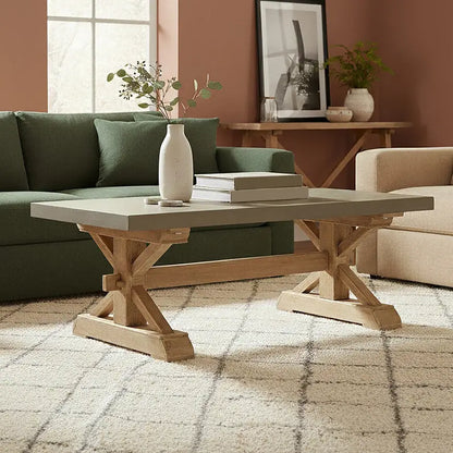 Pompeii Natural and Grey Finish Wooden Coffee Table