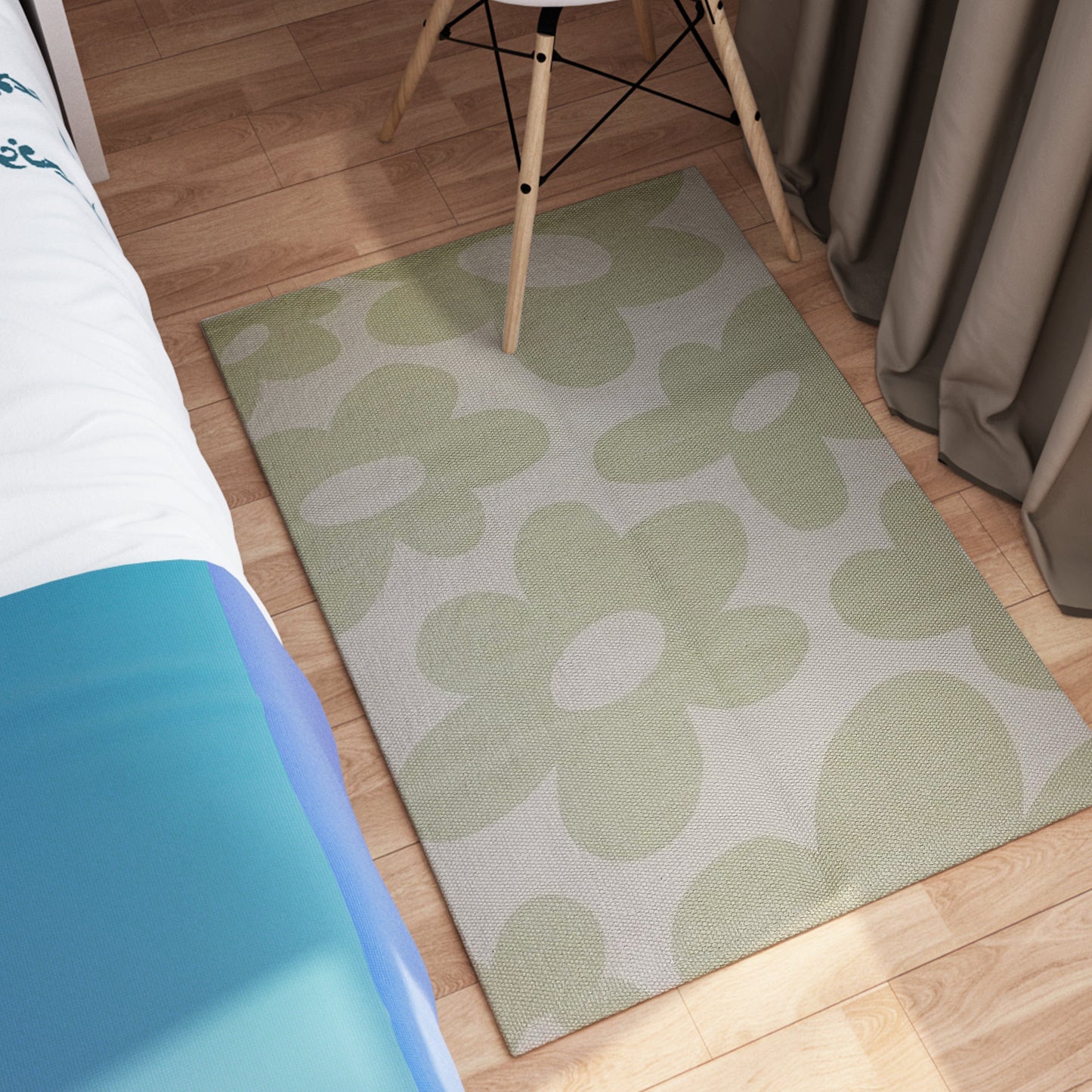 Printed Rug Jardin Design Modern Non-Slip Soft Durable Floor Rug for Living Room Bedroom Office by OLIVIA ROCCO