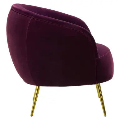 Purple Velvet Curved Accent Chair | Manhattan