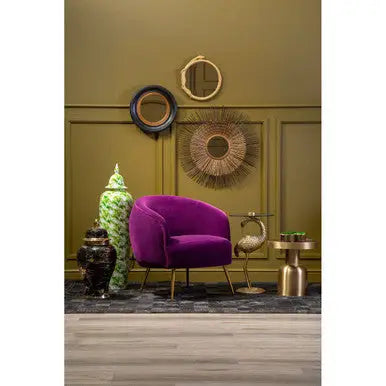 Purple Velvet Curved Accent Chair | Manhattan
