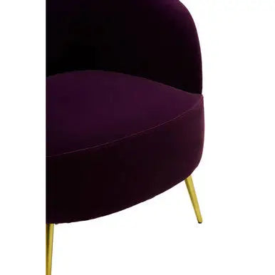 Purple Velvet Curved Accent Chair | Manhattan