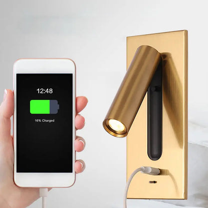 Reading Wall Light with USB Charger & Switch LED Bedside Lamp