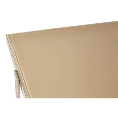 Rectangular Frosted Glass Coffee Table in Gold and Silver Finish Frame Demas