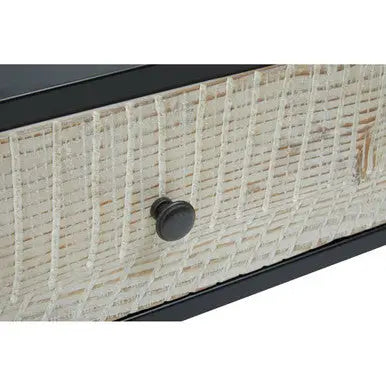 Recycled Pine Wood Grey and White Rectangular Coffee Table with Drawers, Luxor