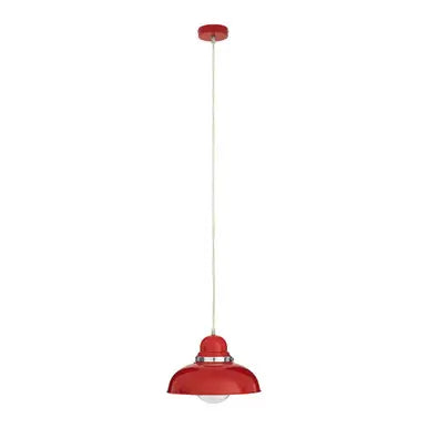 Red Finish Pendant Light with Chrome Detail | Jasper