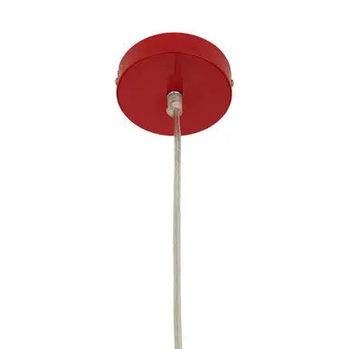 Red Finish Pendant Light with Chrome Detail | Jasper