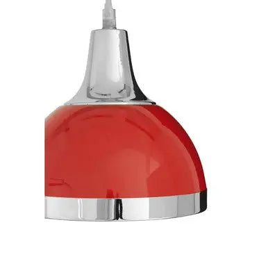 Red Shade and Chrome Pendant Light | Jasper