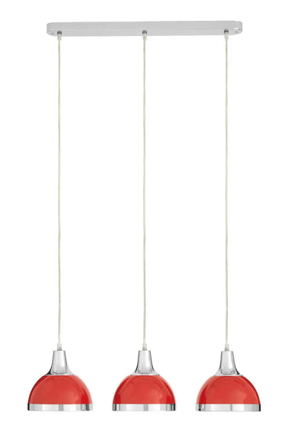 Red Shade and Chrome Pendant Light | Jasper