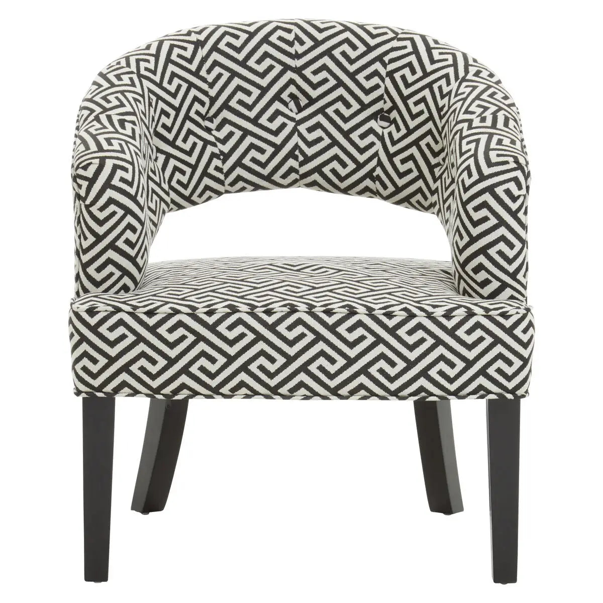 Regents Park Black and Beige Greek Key Design Lounge Chair