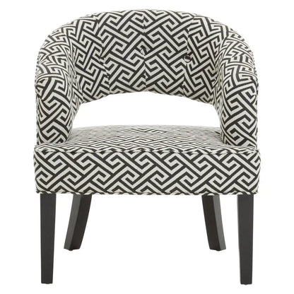 Regents Park Black and Beige Greek Key Design Lounge Chair