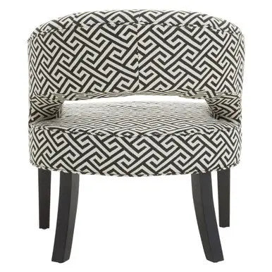 Regents Park Black and Beige Greek Key Design Lounge Chair