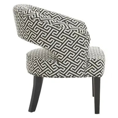 Regents Park Black and Beige Greek Key Design Lounge Chair