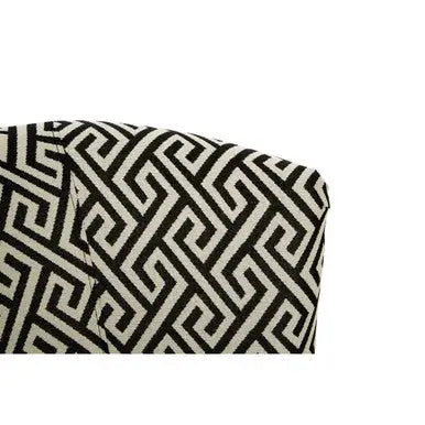 Regents Park Black and White Jacquard Fabric Accent Chair with Padded Seat
