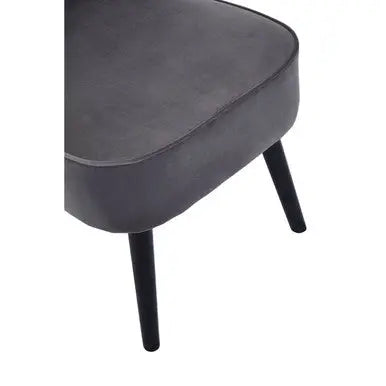 Regents Park Grey Velvet Chair with Black Legs