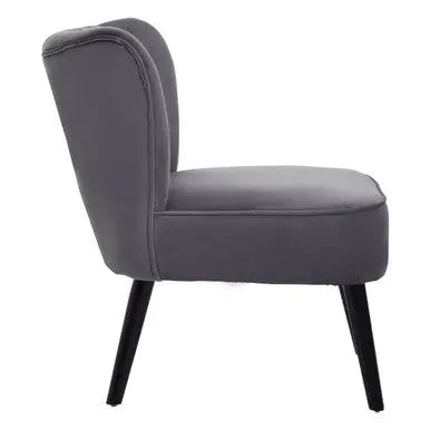 Regents Park Grey Velvet Chair with Black Legs