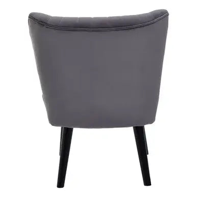 Regents Park Grey Velvet Chair with Black Legs