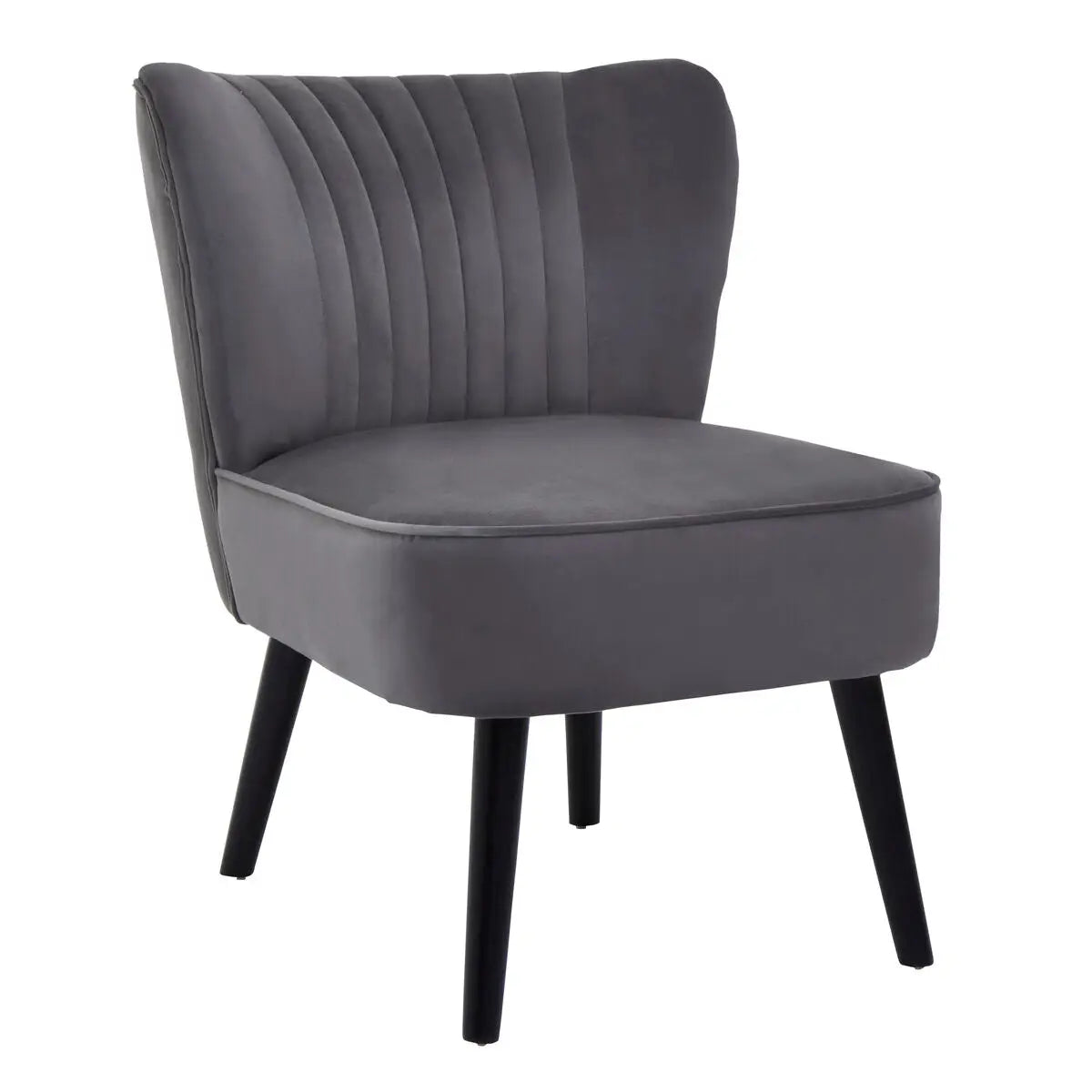 Regents Park Grey Velvet Chair with Black Legs