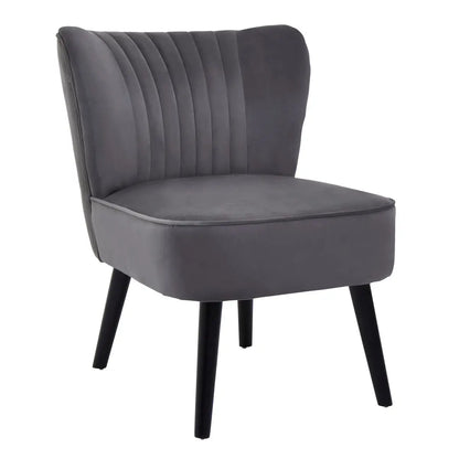 Regents Park Grey Velvet Chair with Black Legs