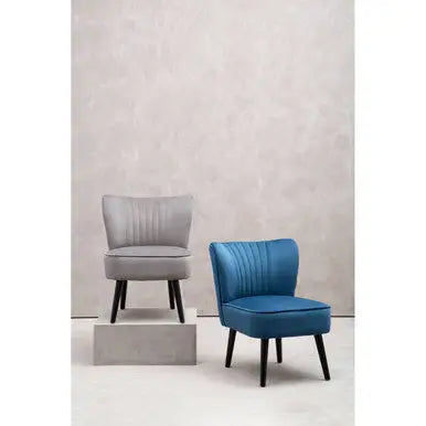 Regents Park Grey Velvet Chair with Black Legs