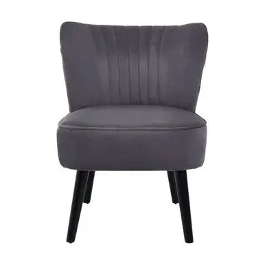 Regents Park Grey Velvet Chair with Black Legs