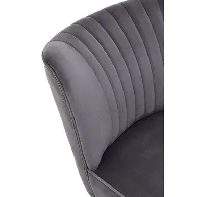 Regents Park Grey Velvet Chair with Black Legs